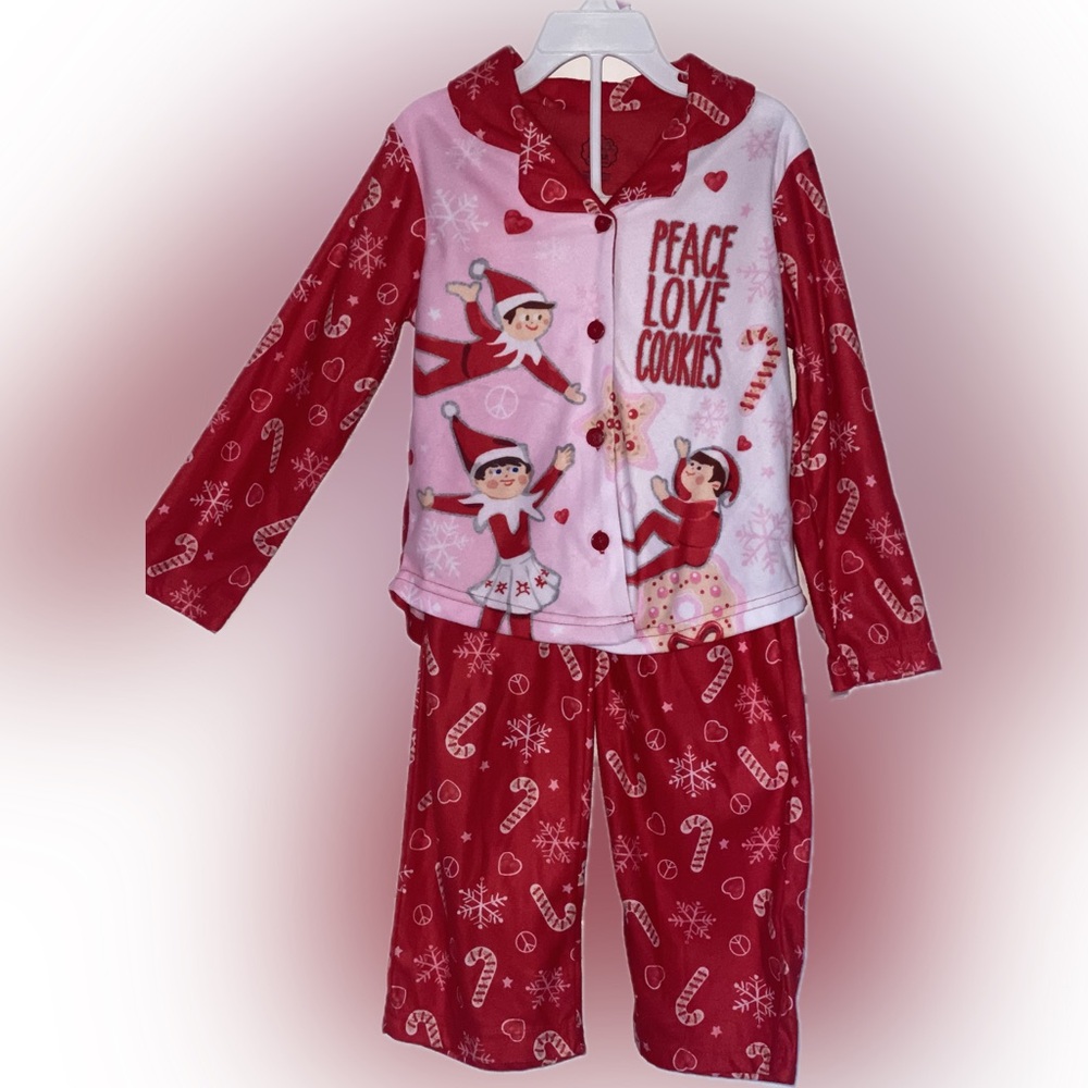 NWT 2 PIECE GIRLS ELF ON THE SHELF PAJAMAS